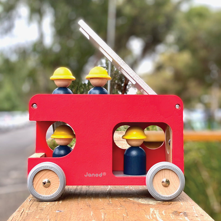 Janod Fire Engine Truck Janod Toy Cars at Little Earth Nest Eco Shop Geelong Online Store Australia