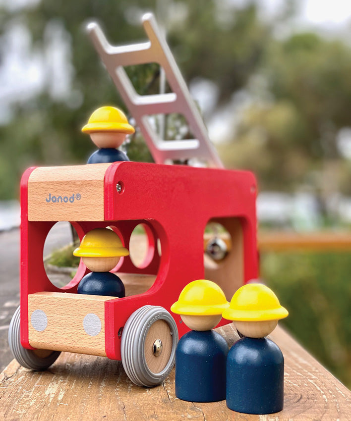 Janod Fire Engine Truck Janod Toy Cars at Little Earth Nest Eco Shop Geelong Online Store Australia