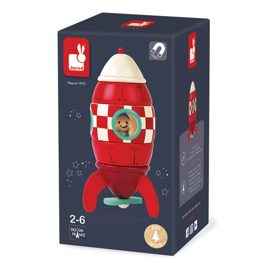 Janod Magnetic Rocket Toy Janod Magnet Toys at Little Earth Nest Eco Shop Geelong Online Store Australia