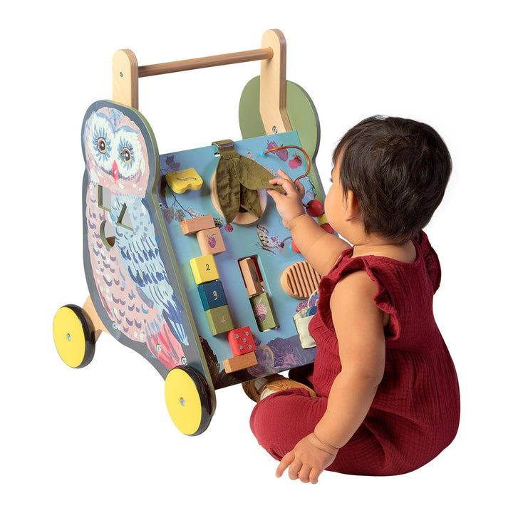 Wildwoods Owl Wooden Baby Walker and Activity Toy by Manhattan Toys Little Earth Nest Baby Activity Toys at Little Earth Nest Eco Shop Geelong Online Store Australia