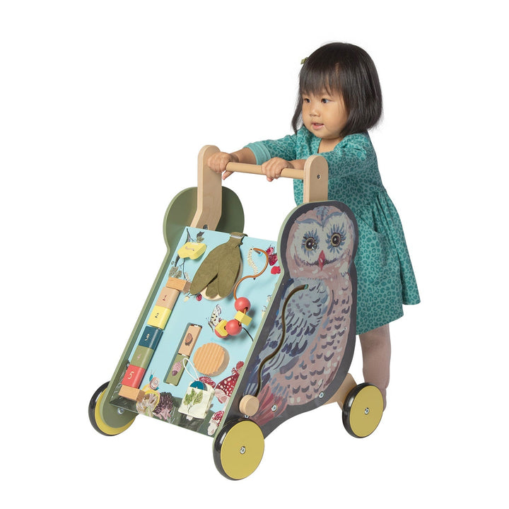 Wildwoods Owl Wooden Baby Walker and Activity Toy by Manhattan Toys Little Earth Nest Baby Activity Toys at Little Earth Nest Eco Shop Geelong Online Store Australia