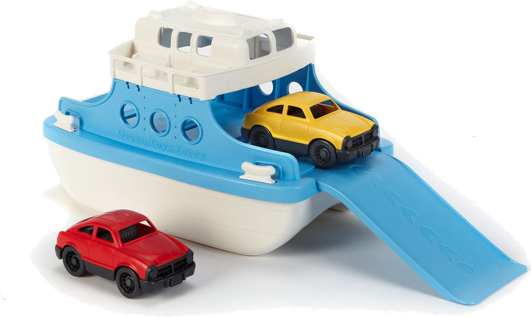 Green Toys - Ferry Boat with 2 Mini Cars Green Toys Play Vehicles at Little Earth Nest Eco Shop Geelong Online Store Australia