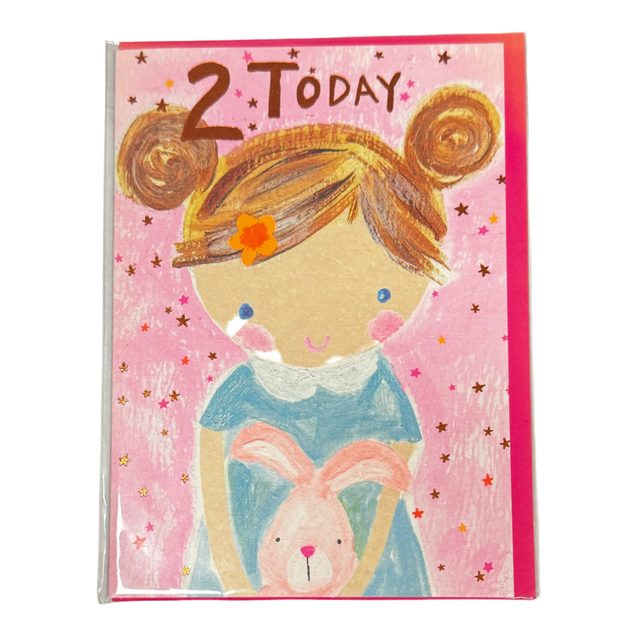 Second Birthday Card Pink Paper Salad Greeting & Note Cards at Little Earth Nest Eco Shop Geelong Online Store Australia