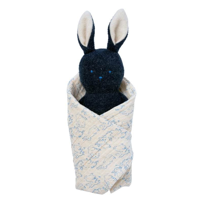 Baby Bunny in a Blanket Rattle Toy by Manhattan Toy Manhattan Toy Baby Activity Toys at Little Earth Nest Eco Shop Geelong Online Store Australia