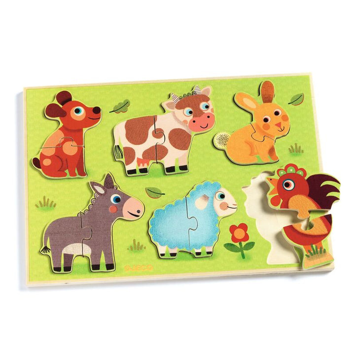 Djeco Coucou Cow Toddler Puzzle Djeco Puzzles at Little Earth Nest Eco Shop Geelong Online Store Australia