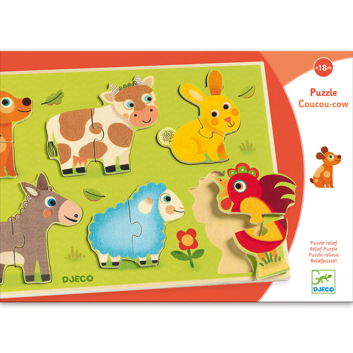 Djeco Coucou Cow Toddler Puzzle Djeco Puzzles at Little Earth Nest Eco Shop Geelong Online Store Australia