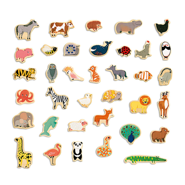 Djeco Magnimo Wooden Magnet Set Djeco Magnet Toys at Little Earth Nest Eco Shop Djeco Magnimo Wooden Magnet Set Geelong Online Store Australia