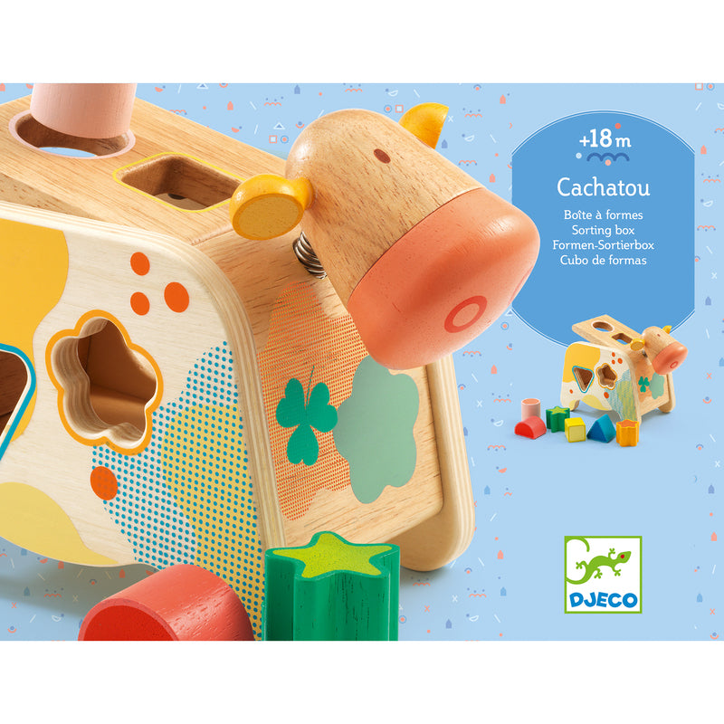 Djeco Maggie Cow Shape Sorter Djeco Sorting and Stacking Toys at Little Earth Nest Eco Shop Geelong Online Store Australia