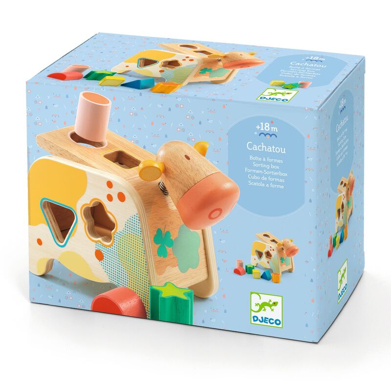 Djeco Maggie Cow Shape Sorter Djeco Sorting and Stacking Toys at Little Earth Nest Eco Shop Geelong Online Store Australia