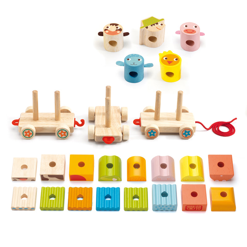 Djeco Creafarm Activity Train Djeco Activity Toys at Little Earth Nest Eco Shop Geelong Online Store Australia