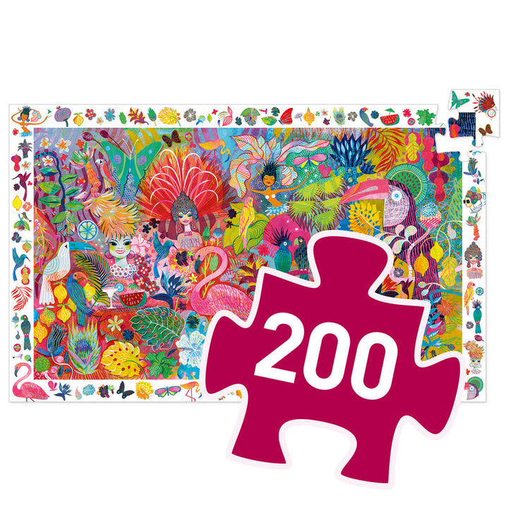 Djeco Puzzle Observation & Poster 200 Piece Carnaval Djeco Puzzles at Little Earth Nest Eco Shop Geelong Online Store Australia