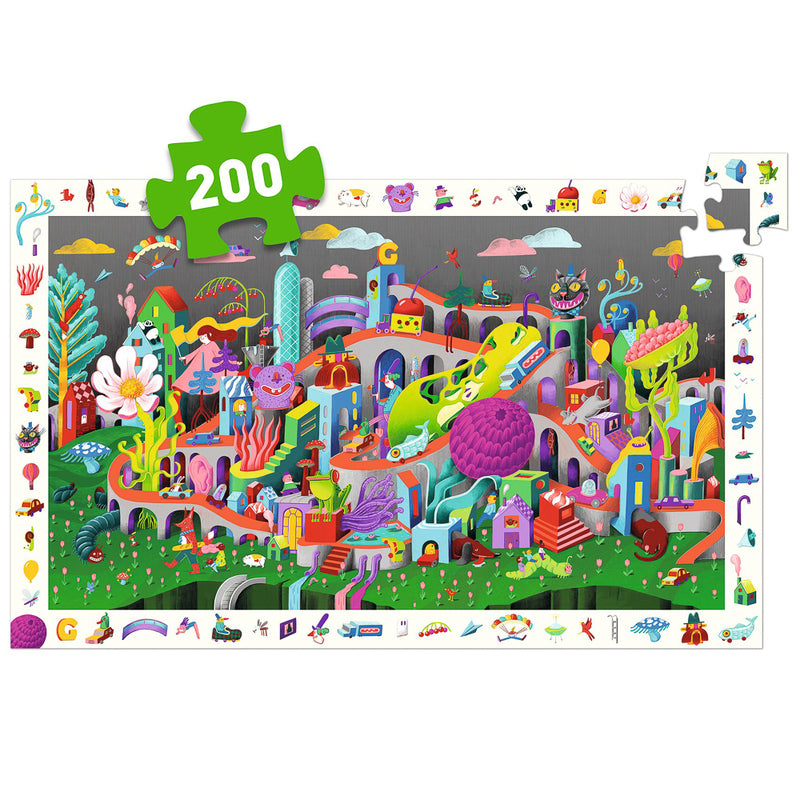 Djeco Puzzle Observation & Poster 200 Piece Crazy Town Djeco Puzzles at Little Earth Nest Eco Shop Djeco Puzzle Observation & Poster 200 Piece Crazy Town Geelong Online Store Australia