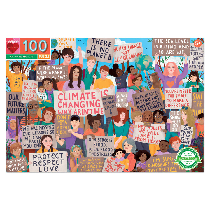 Eeboo 100 Piece Climate March Puzzle Eeboo Puzzles at Little Earth Nest Eco Shop Geelong Online Store Australia