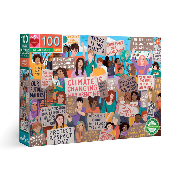 Eeboo 100 Piece Climate March Puzzle Eeboo Puzzles at Little Earth Nest Eco Shop Geelong Online Store Australia