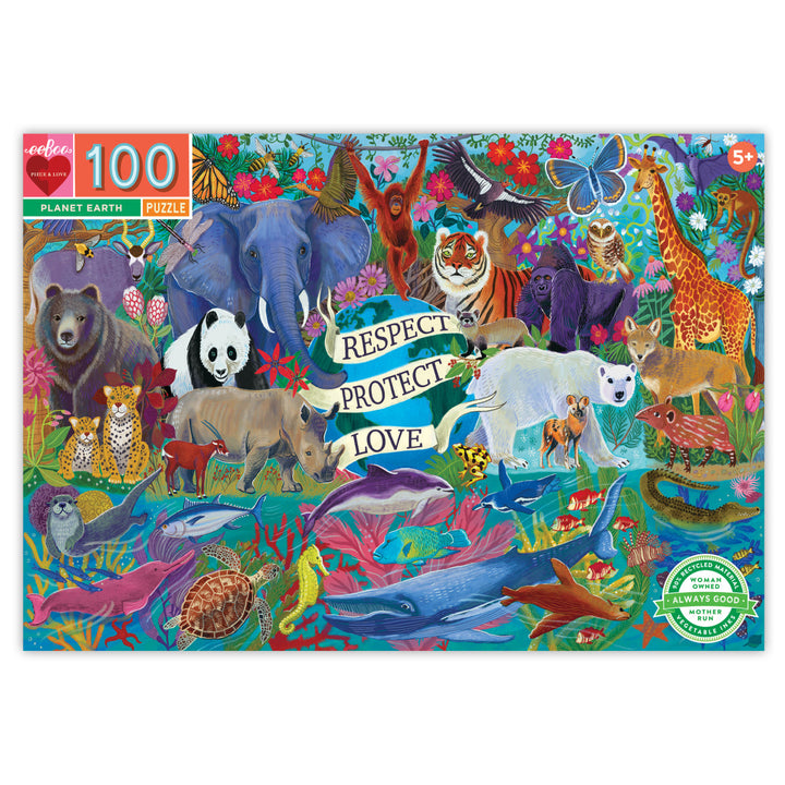 Eeboo 100 Piece Planet Earth Puzzle Eeboo Puzzles at Little Earth Nest Eco Shop Geelong Online Store Australia