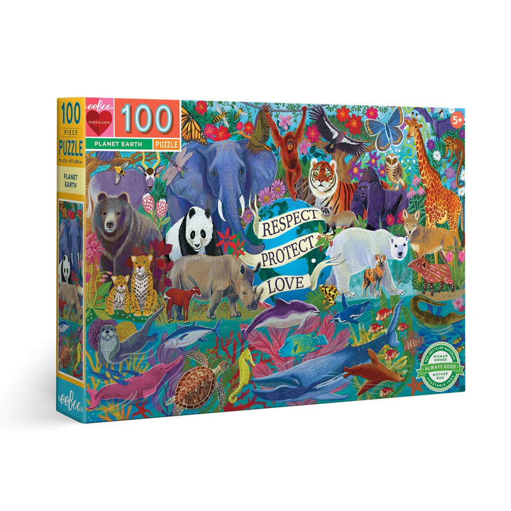 Eeboo 100 Piece Planet Earth Puzzle Eeboo Puzzles at Little Earth Nest Eco Shop Geelong Online Store Australia