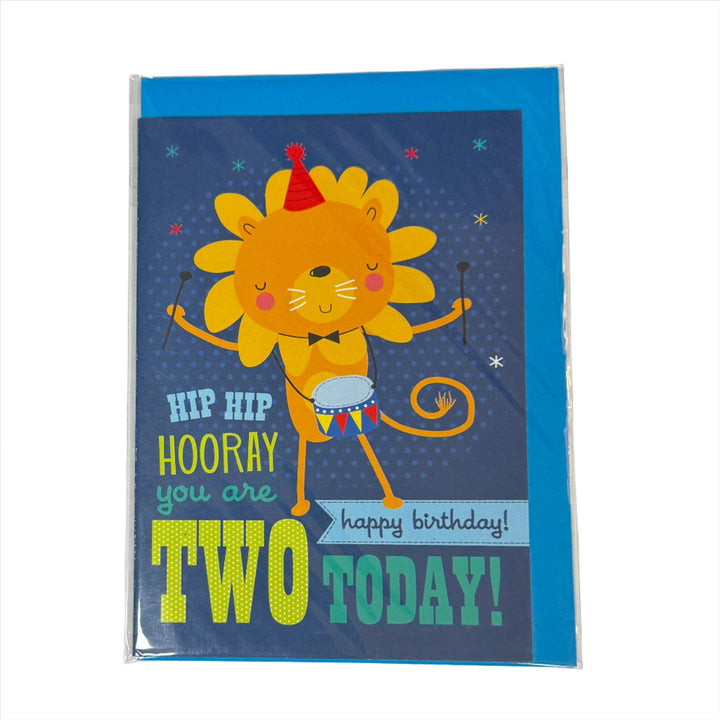 Two Today Lion Birthday Card Second Birthday Little Red Owl Greeting & Note Cards at Little Earth Nest Eco Shop Geelong Online Store Australia