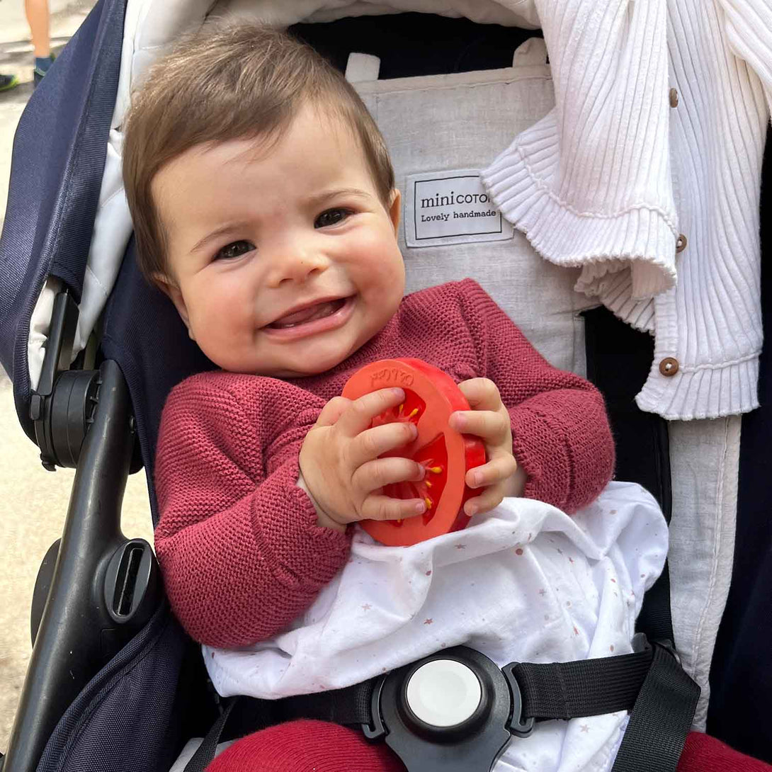 Tomato Teether Toy by Oli and Carol Oli and Carol Dummies and Teethers at Little Earth Nest Eco Shop Geelong Online Store Australia