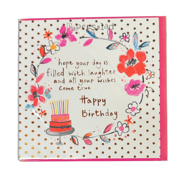 Filled with Laughter Birthday Card Paper Salad Greeting & Note Cards at Little Earth Nest Eco Shop Geelong Online Store Australia