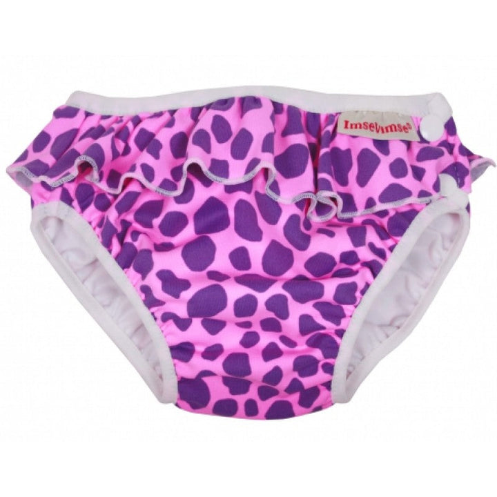 Imse Vimse Reusable Swim Nappies Imse Vimse Nappies Pink Leopard / Small (6-8kg) at Little Earth Nest Eco Shop Geelong Online Store Australia