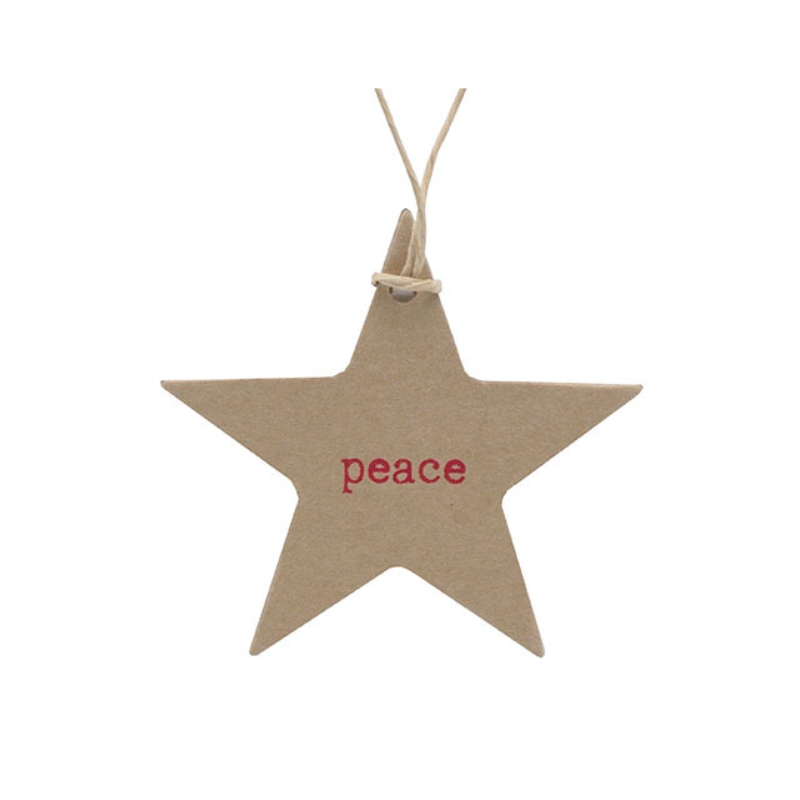 Kraft Christmas Gift Tags - Pack of 10 Peace Barama Stationery at Little Earth Nest Eco Shop Geelong Online Store Australia