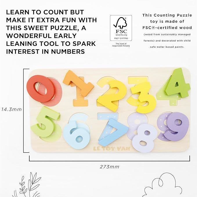 Le Toy Van Petilou Learn to Count Puzzle Le Toy Van Toys at Little Earth Nest Eco Shop Geelong Online Store Australia