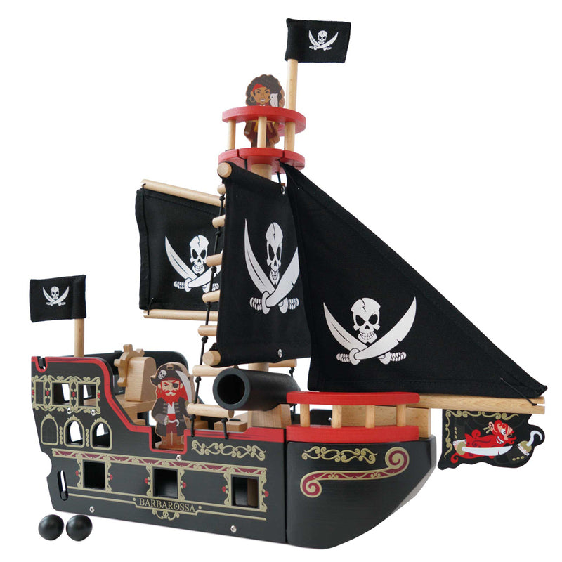 Le Toy Van Barbarossa Pirate Ship Le Toy Van Toys at Little Earth Nest Eco Shop Le Toy Van Barbarossa Pirate Ship - Little Earth Nest Geelong Online Store Australia