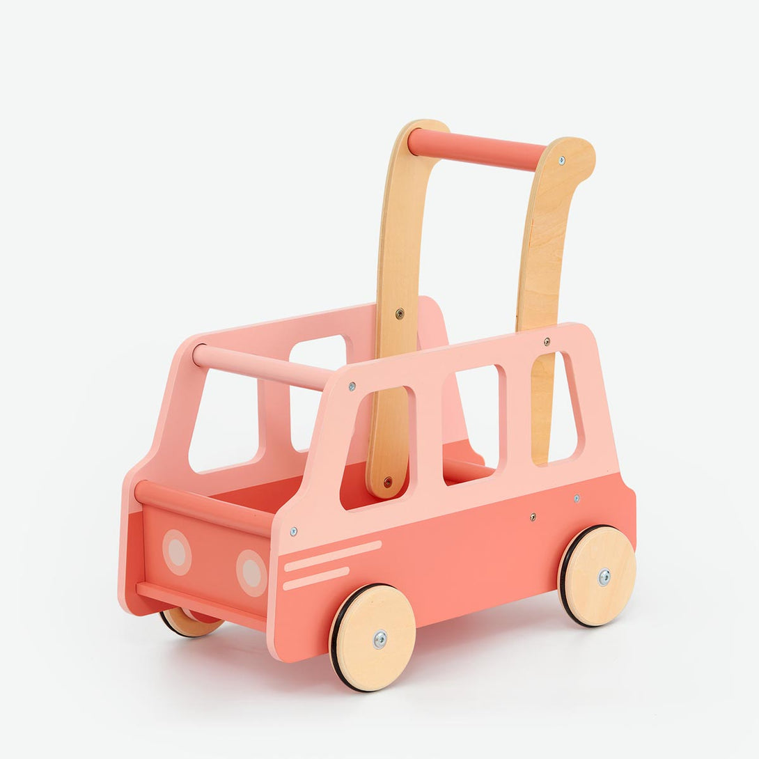 Moover Line Yellow Bus Walker Moover Toys Baby Walkers and Entertainers Pink at Little Earth Nest Eco Shop Geelong Online Store Australia