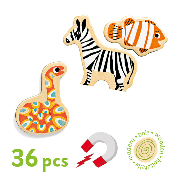 Djeco Magnimo Wooden Magnet Set Djeco Magnet Toys at Little Earth Nest Eco Shop Djeco Magnimo Wooden Magnet Set Geelong Online Store Australia