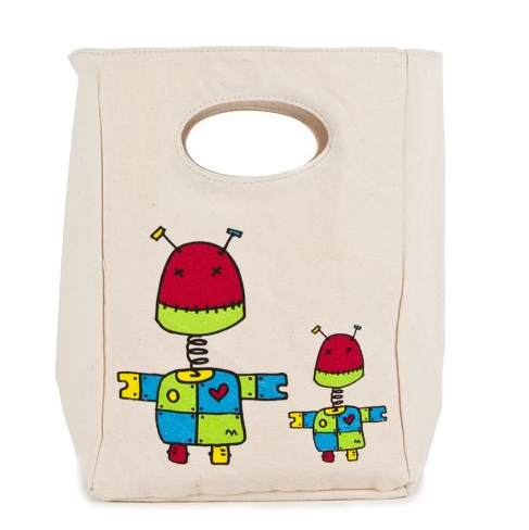 Fluf Robots Lunch Bag Fluf Lunch Boxes and Bags at Little Earth Nest Eco Shop Geelong Online Store Australia