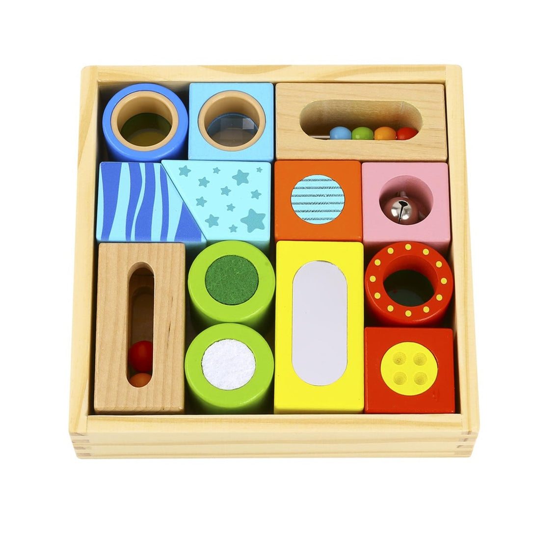 Multi Sensory Block Set by Tooky Toy Tooky Toy Wooden Blocks at Little Earth Nest Eco Shop Geelong Online Store Australia