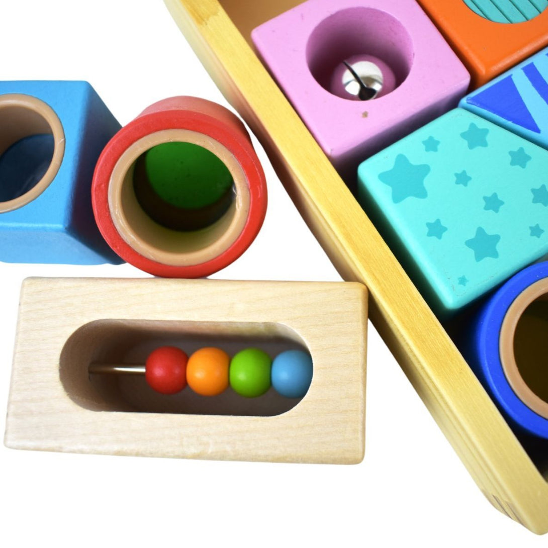 Multi Sensory Block Set by Tooky Toy Tooky Toy Wooden Blocks at Little Earth Nest Eco Shop Geelong Online Store Australia