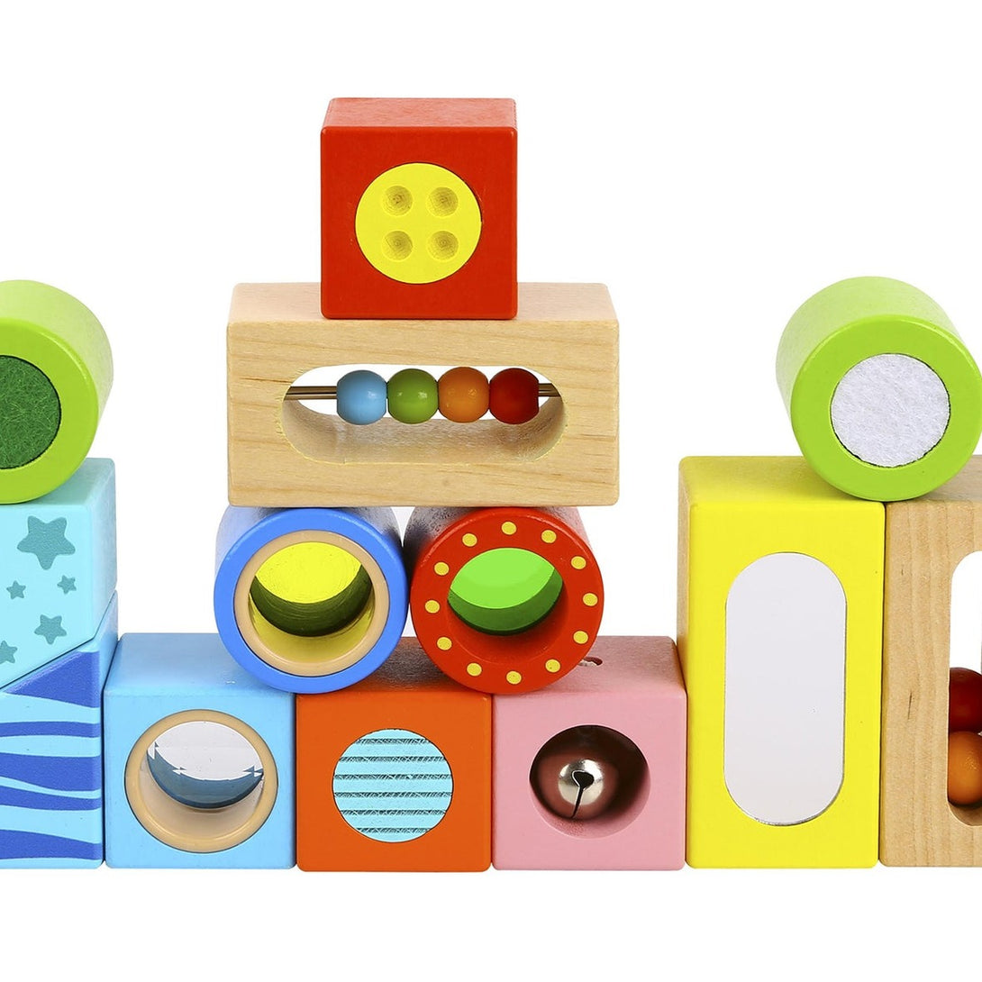 Multi Sensory Block Set by Tooky Toy Tooky Toy Wooden Blocks at Little Earth Nest Eco Shop Geelong Online Store Australia