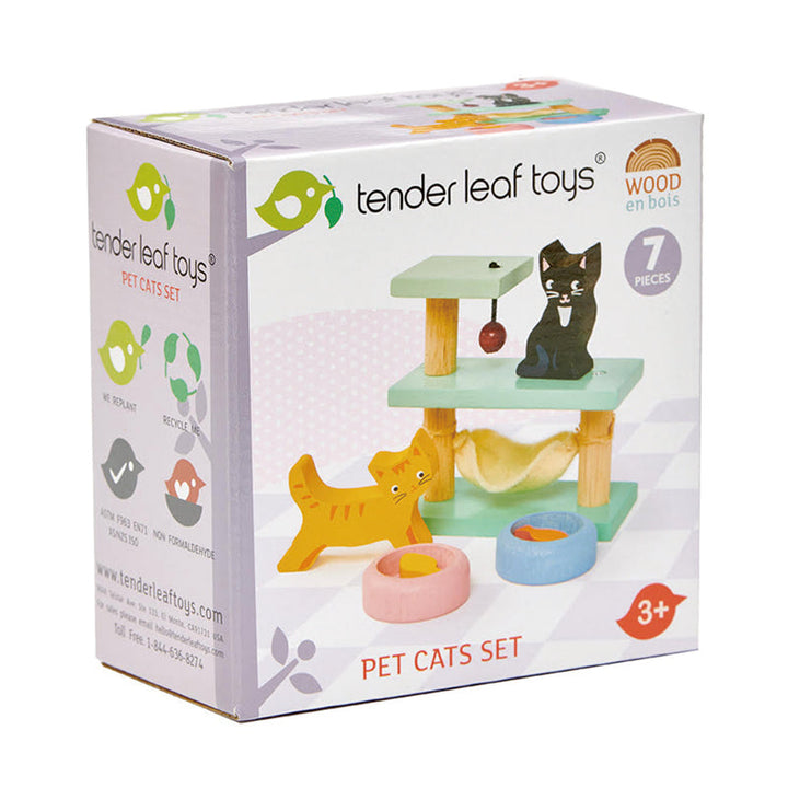 Pet Cat Set for Doll House by Tenderleaf Toys Tenderleaf Toys Dollhouse Accessories at Little Earth Nest Eco Shop Geelong Online Store Australia