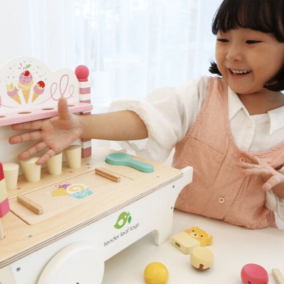 Wooden Toy Icecream Cart by Tenderleaf Toys Tenderleaf Toys Pretend Play at Little Earth Nest Eco Shop Geelong Online Store Australia