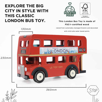 Le Toy Van London Bus Le Toy Van Play Vehicles at Little Earth Nest Eco Shop Geelong Online Store Australia