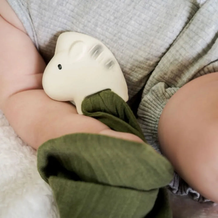 Organic Cotton Baby Comforter Toy by Tikiri Tikiri Baby Activity Toys Sage Zebra at Little Earth Nest Eco Shop Geelong Online Store Australia