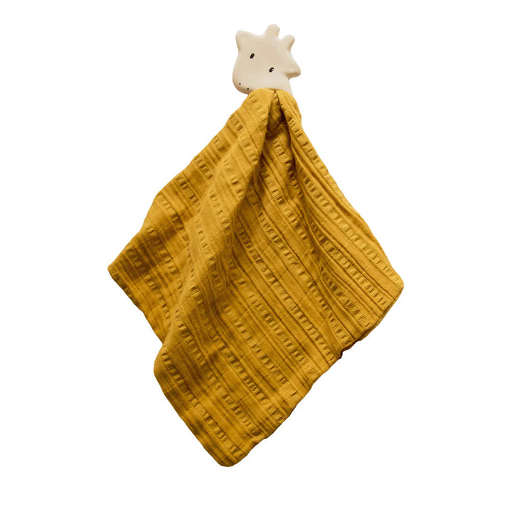 Organic Cotton Baby Comforter Toy by Tikiri Tikiri Baby Activity Toys Mustard Giraffe at Little Earth Nest Eco Shop Geelong Online Store Australia