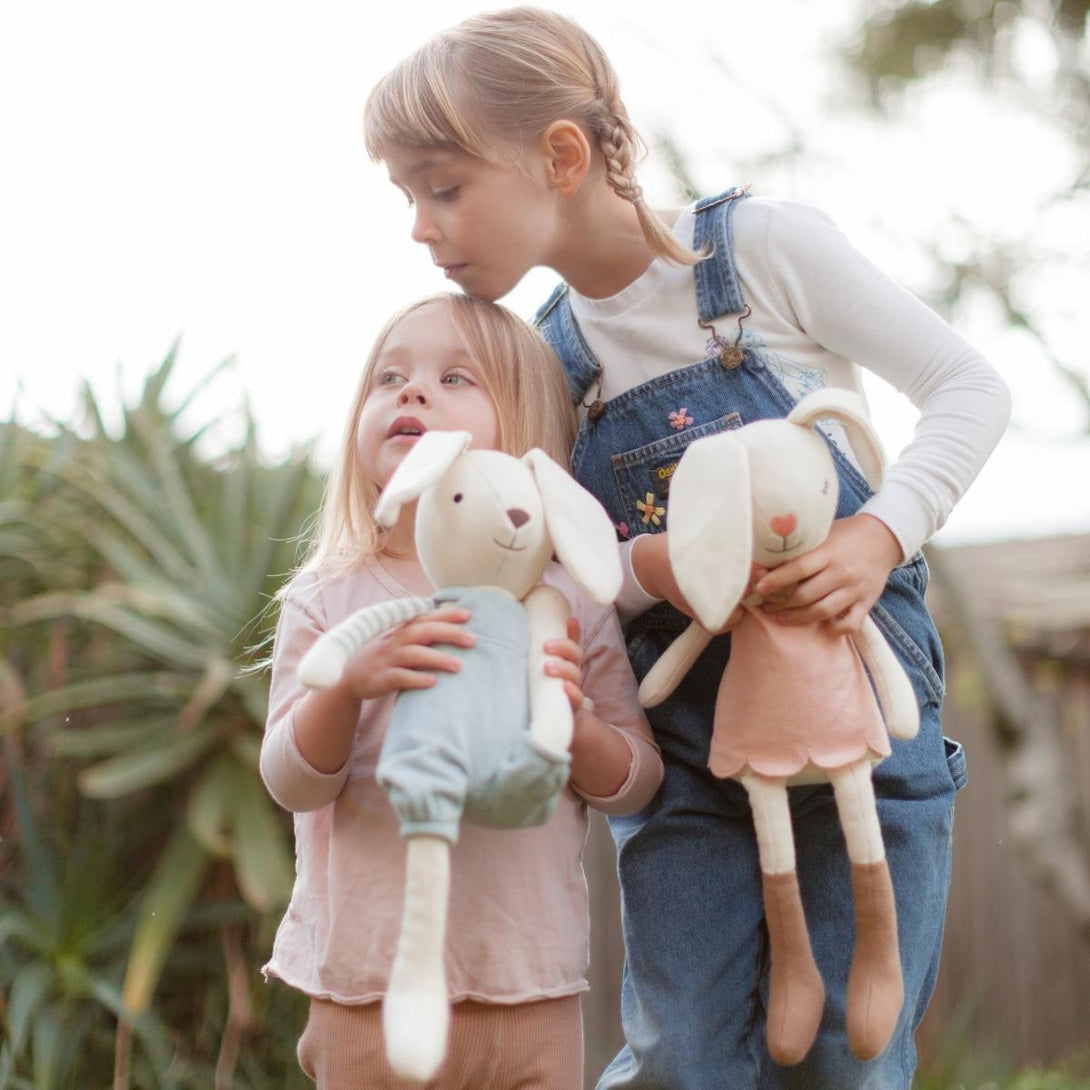 Apple Park Organic Cotton Knit Bunny Apple Park Organic Soft Toy at Little Earth Nest Eco Shop Geelong Online Store Australia