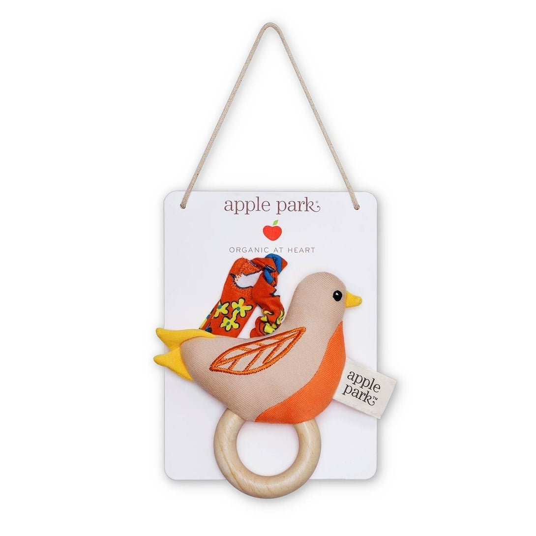 Birdie Organic Cotton Pram Toy Apple Park Organic Toys at Little Earth Nest Eco Shop Geelong Online Store Australia