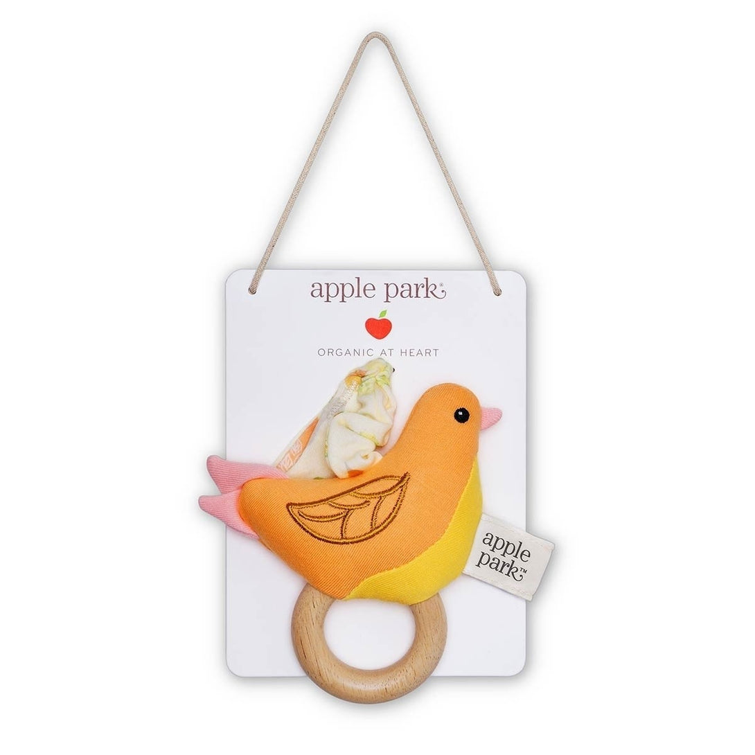 Birdie Organic Cotton Pram Toy Apple Park Organic Toys at Little Earth Nest Eco Shop Geelong Online Store Australia