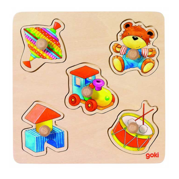 Goki 5 Peg Wooden Toddler Puzzle Goki Baby Puzzles Toys at Little Earth Nest Eco Shop Geelong Online Store Australia