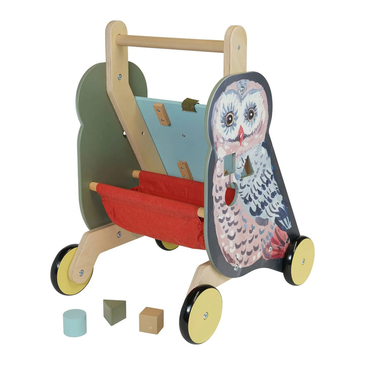 Wildwoods Owl Wooden Baby Walker and Activity Toy by Manhattan Toys Little Earth Nest Baby Activity Toys at Little Earth Nest Eco Shop Geelong Online Store Australia