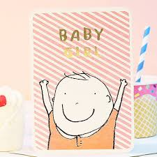 Dusty Pink Baby Card with Gold Lettering and Cheering Baby Laura Skillbeck Greeting & Note Cards at Little Earth Nest Eco Shop Geelong Online Store Australia