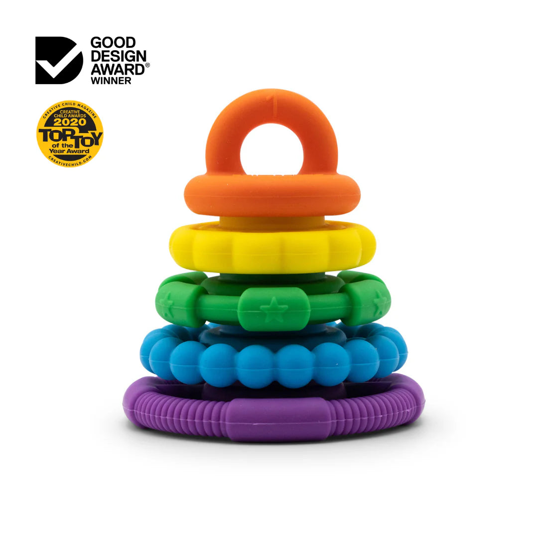 Jellystone Designs Silicone Rainbow Stacker Jellystone Designs Dummies and Teethers at Little Earth Nest Eco Shop Jellystone Designs Silicone Rainbow Stacker Geelong Online Store Australia