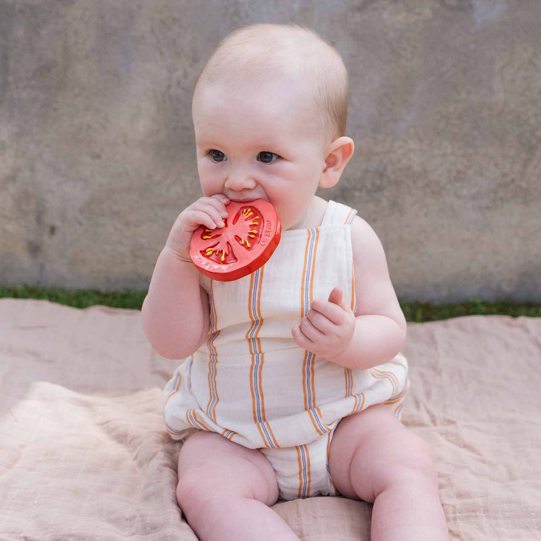 Tomato Teether Toy by Oli and Carol Oli and Carol Dummies and Teethers at Little Earth Nest Eco Shop Geelong Online Store Australia