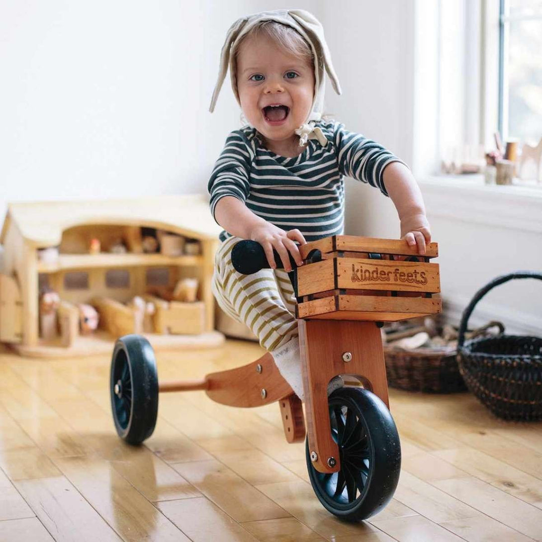 Kinderfeets Tiny Tot Trike Bamboo 2 in 1 Kinderfeets Kids Riding Vehicles at Little Earth Nest Eco Shop Geelong Online Store Australia