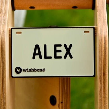 Wishbone Balance Bike Name Plate Wishbone Australia Bicycle Accessories at Little Earth Nest Eco Shop Geelong Online Store Australia