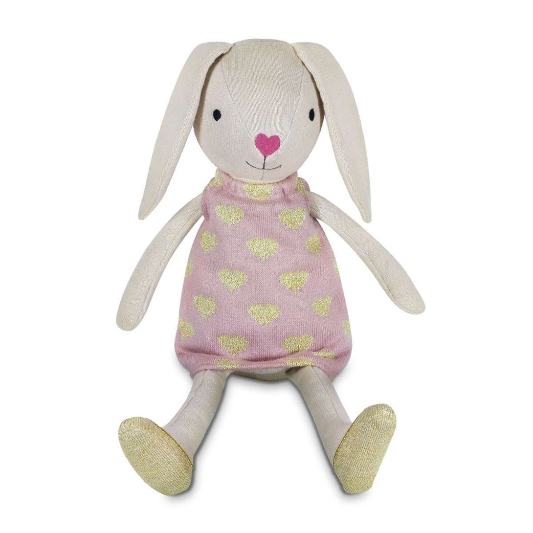 Apple Park Organic Cotton Knit Bunny Apple Park Organic Soft Toy Luella at Little Earth Nest Eco Shop Geelong Online Store Australia