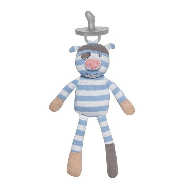 Apple Park Organic Mini Plush Toy with Dummy Holder Apple Park Organic Soft Toys Pirate Pig at Little Earth Nest Eco Shop Geelong Online Store Australia